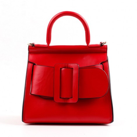Eldora Genuine Leather Tote Bag Red 76364