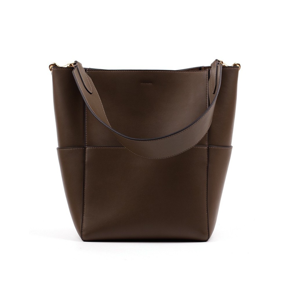 Sac à main seau en cuir Marron 76367 Sac à main seau en cuir Marron 76367