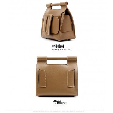 Eldora Genuine Leather Shoulder Bag Khaki 76368