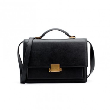 Eldora Genuine Leather Shoulder Bag Black 76369