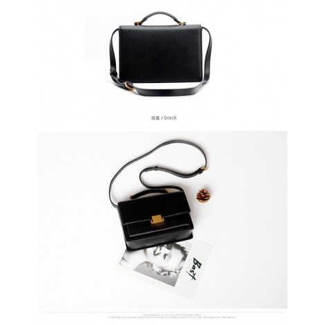 Eldora Genuine Leather Shoulder Bag Black 76369