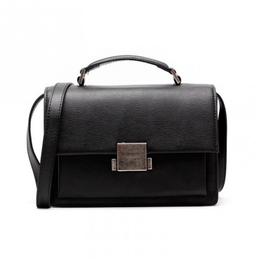Eldora Genuine Leather Satchel Bag Black 76369