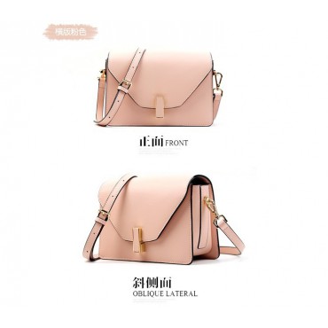 Eldora Genuine Leather Shoulder Bag Pink 76375