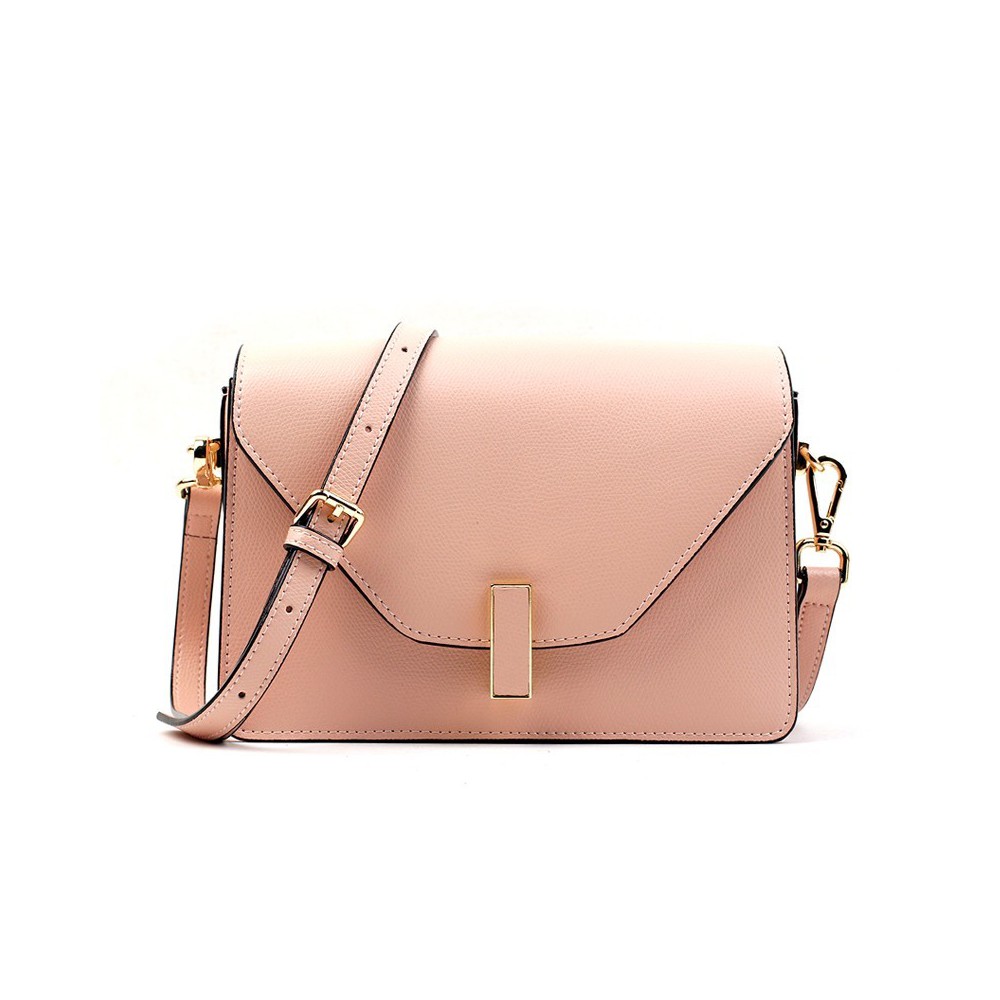 Sac à main porté épaule en cuir  Rose 76375