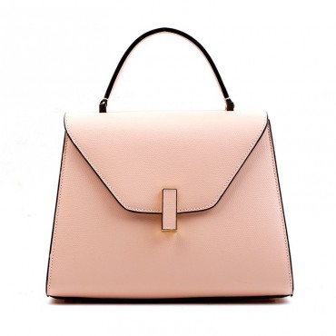 Eldora Genuine Leather Top Handle Bag Pink 76376