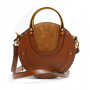 Eldora Genuine Leather Shoulder Bag Brown 76381
