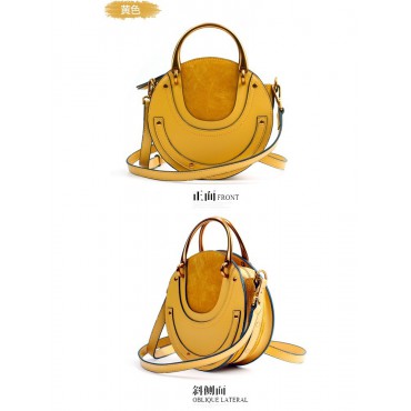 Eldora Genuine Leather Shoulder Bag Yellow 76381