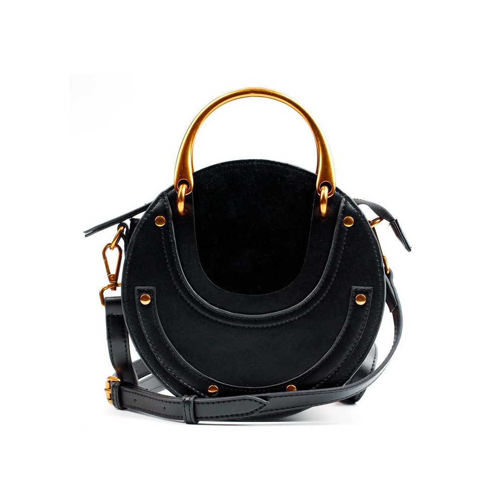 Eldora Genuine Leather Shoulder Bag Black 76381