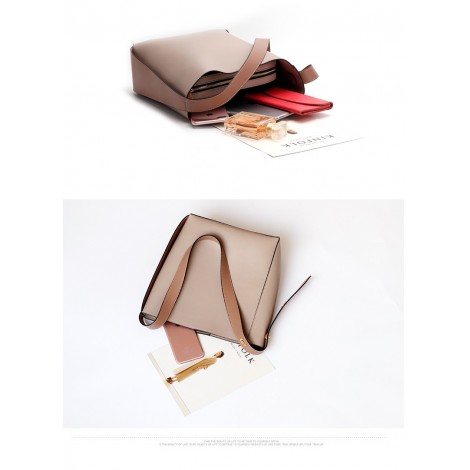 Eldora Genuine Leather Bucket Bag Khaki 76384