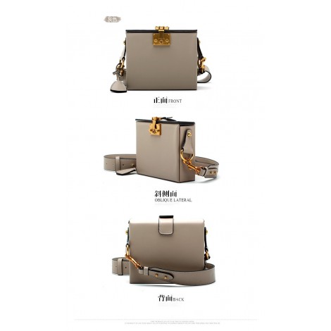 Eldora Genuine Leather Shoulder Bag Grey 76385