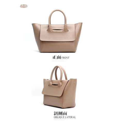 Eldora Genuine Leather Top Handle Bag Khaki 76386