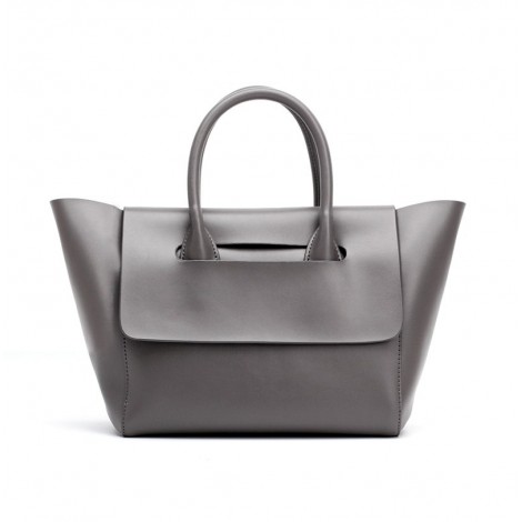 Eldora Genuine Leather Top Handle Bag Grey 76386