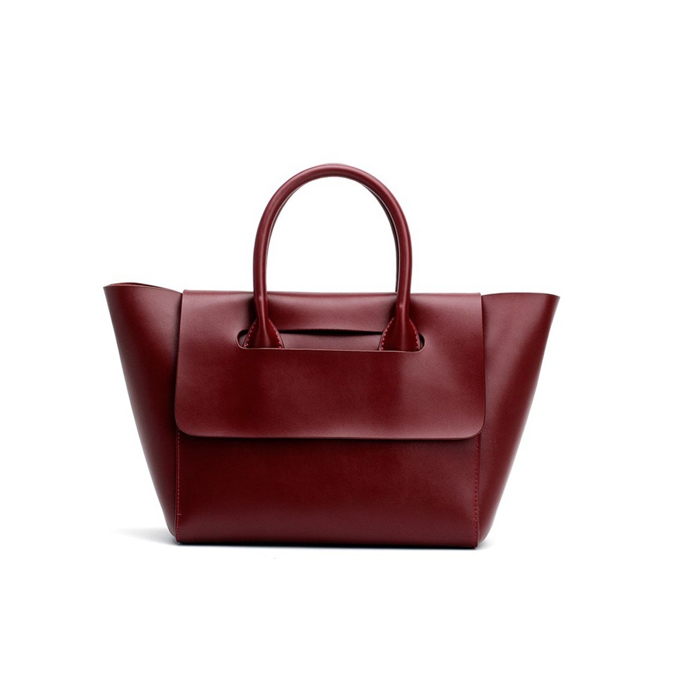 Sac à main poignée en cuir Rouge 76386