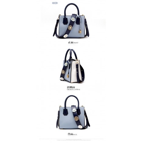 Eldora Genuine Leather Shoulder Bag Light Blue 76387