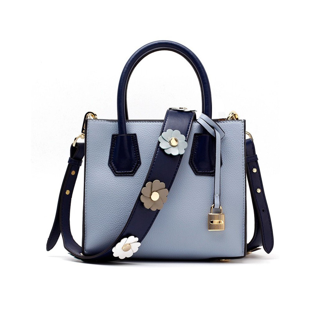 Eldora Genuine Leather Shoulder Bag Light Blue 76387