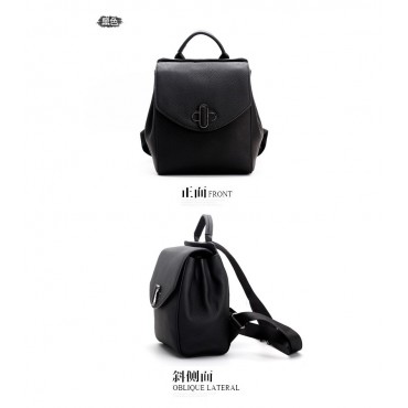 Eldora Genuine Leather Backpack Bag Black 76388