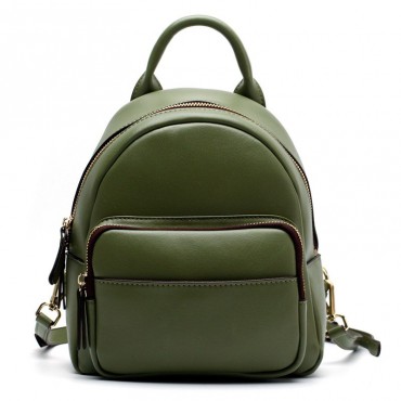 Eldora Genuine Leather Backpack Bag Dark  Green 76392
