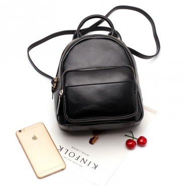 Eldora Genuine Leather Backpack Bag Black 76392