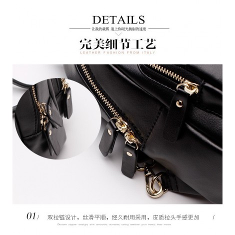 Eldora Genuine Leather Backpack Bag Black 76392