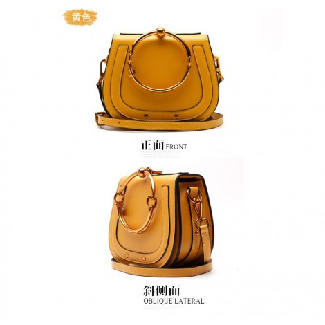 Eldora Genuine Leather Shoulder Bag Yellow 76393