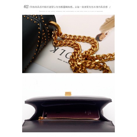 Eldora Genuine Leather Shoulder Bag Black 76399