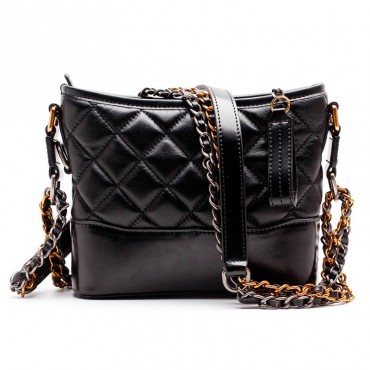 Eldora Genuine Leather Shoulder Bag Black 76400