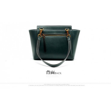 Eldora Genuine Leather Shoulder Bag Dark Green 76401