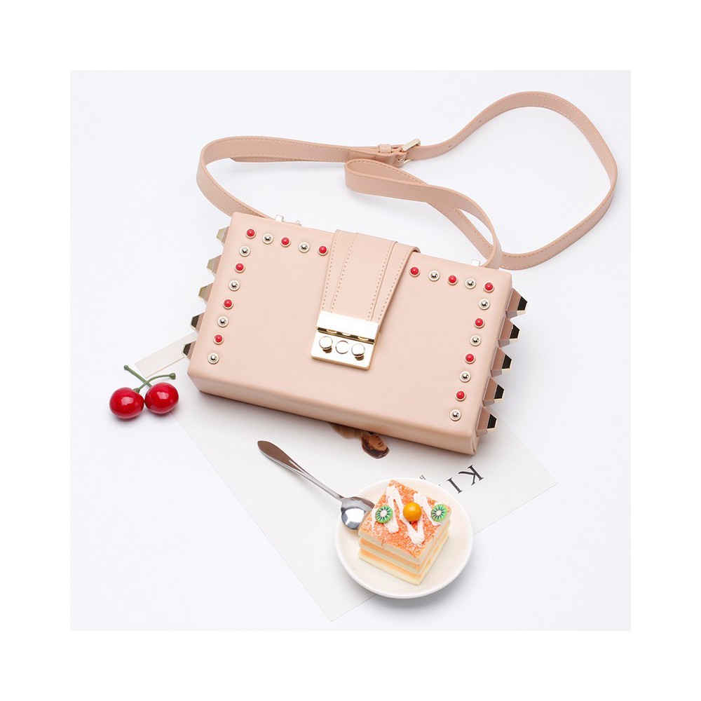 Eldora Genuine Leather Shoulder Bag Pink 76403