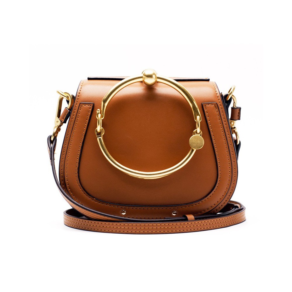 Eldora Genuine Leather Shoulder Bag Brown 76411