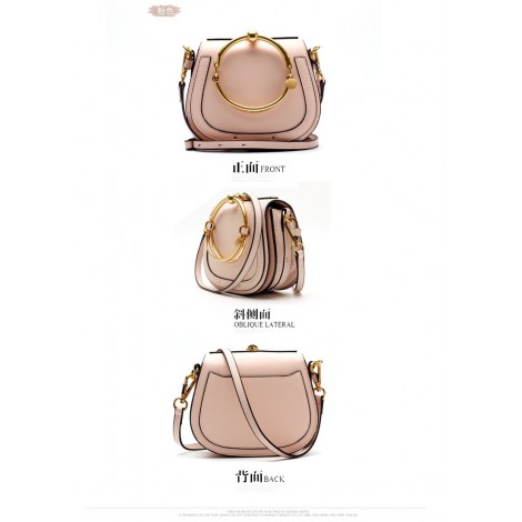 Eldora Genuine Leather Shoulder Bag Pink 76411