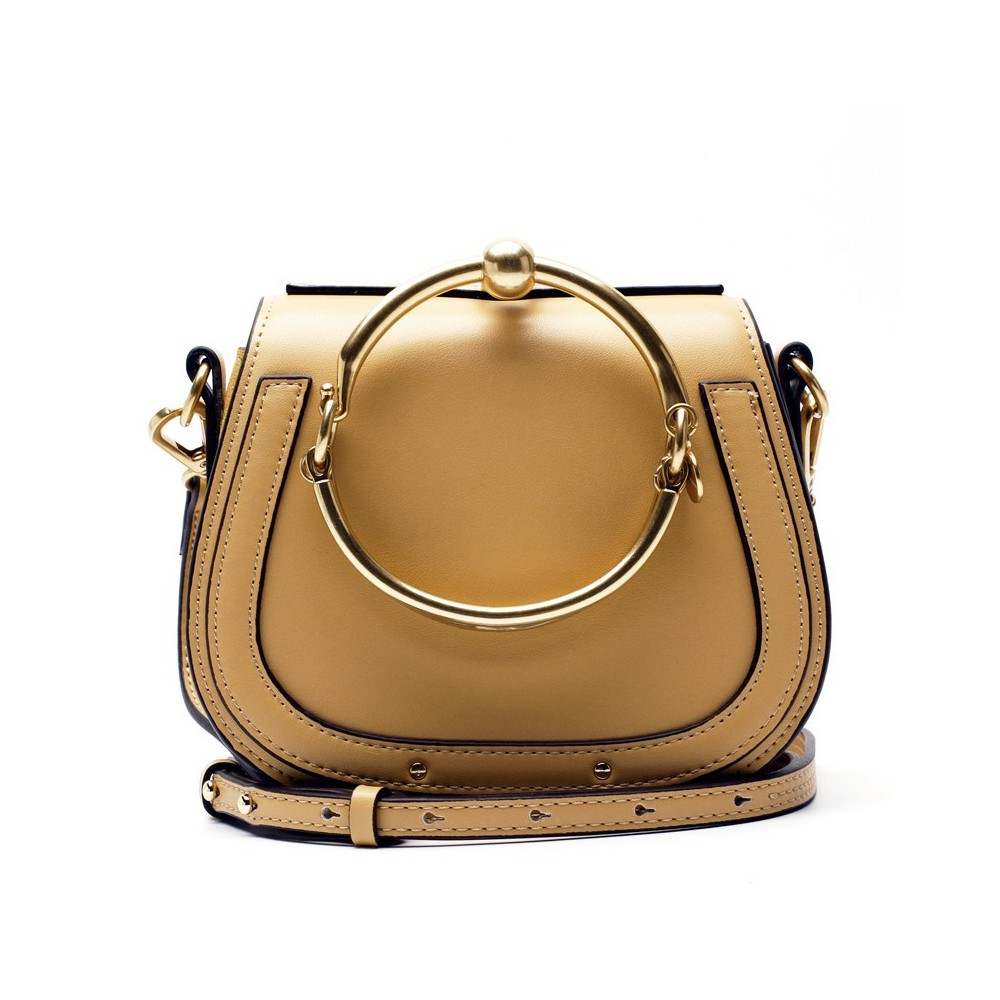 Eldora Genuine Leather Shoulder Bag Yellow 76411