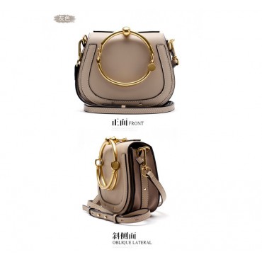 Eldora Genuine Leather Shoulder Bag Khaki 76411