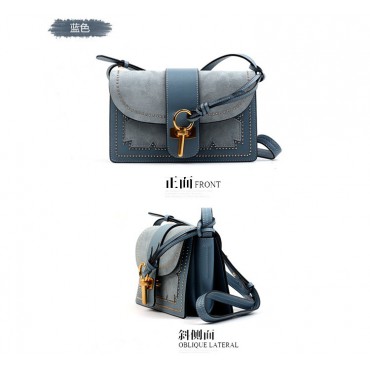 Eldora Genuine Leather Shoulder Bag Blue 76412