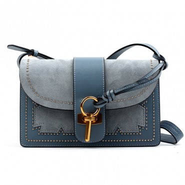 Eldora Genuine Leather Shoulder Bag Blue 76412
