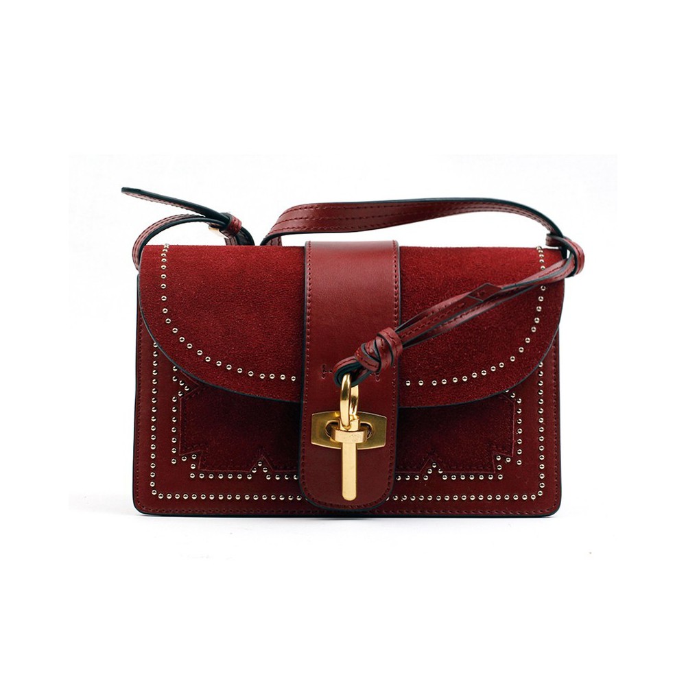 Eldora Genuine Leather Shoulder Bag Dark Red 76412 Eldora Genuine Leather Shoulder Bag Dark Red 76412