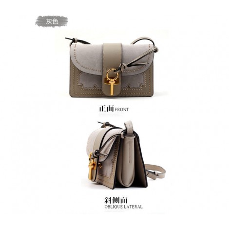 Eldora Genuine Leather Shoulder Bag Grey 76412