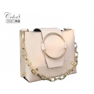 Eldora Genuine Leather Shoulder Bag White 76413