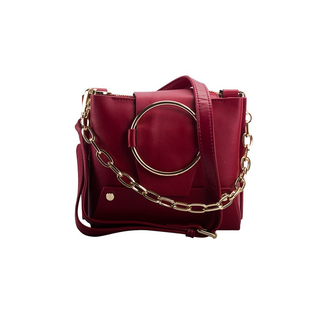 Eldora Genuine Leather Shoulder Bag Dark Red 76413 Eldora Genuine Leather Shoulder Bag Dark Red 76413