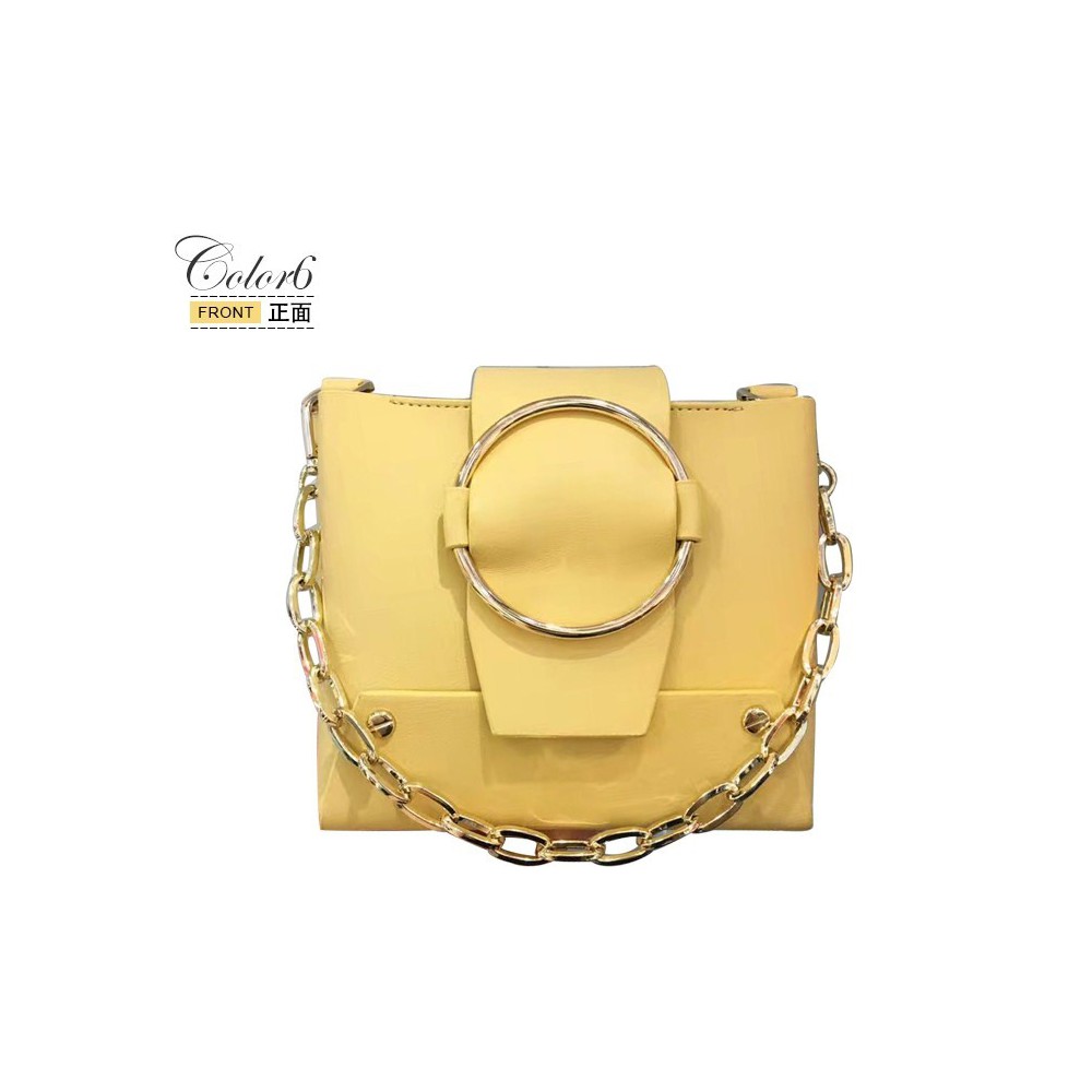 Eldora Genuine Leather Shoulder Bag Yellow 76413