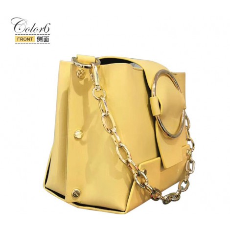 Eldora Genuine Leather Shoulder Bag Yellow 76413