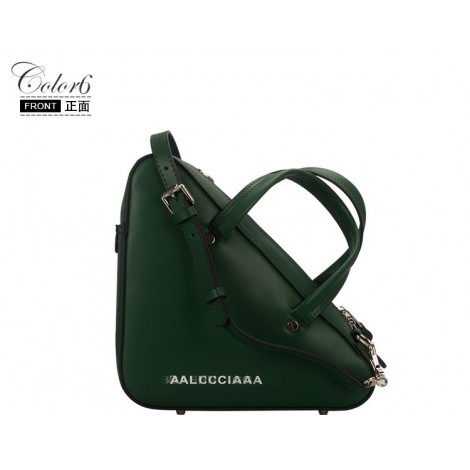 Eldora Genuine Leather Top Handle Bag Dark Green76415