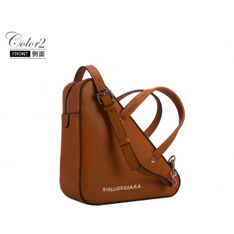 Eldora Genuine Leather Top Handle Bag Brown 76415
