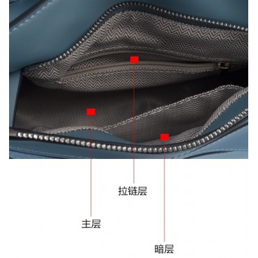Eldora Genuine Leather Top Handle Bag Blue 76416