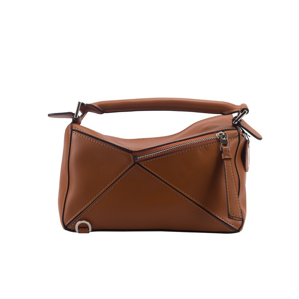 Eldora Genuine Leather Top Handle Bag Brown 76416