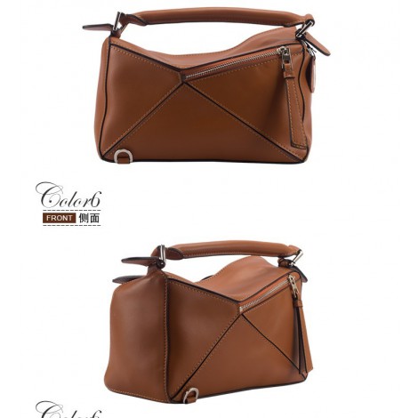 Eldora Genuine Leather Top Handle Bag Brown 76416