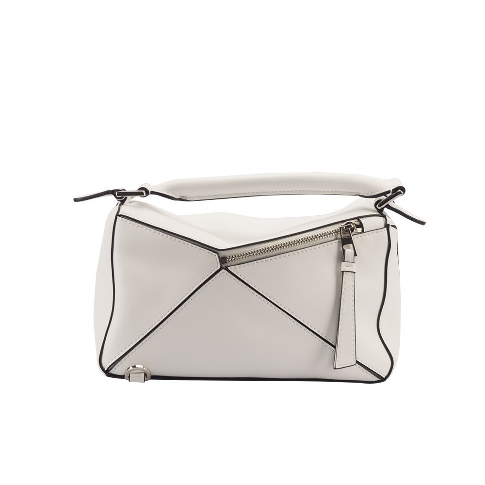 Eldora Genuine Leather Top Handle Bag White 76416