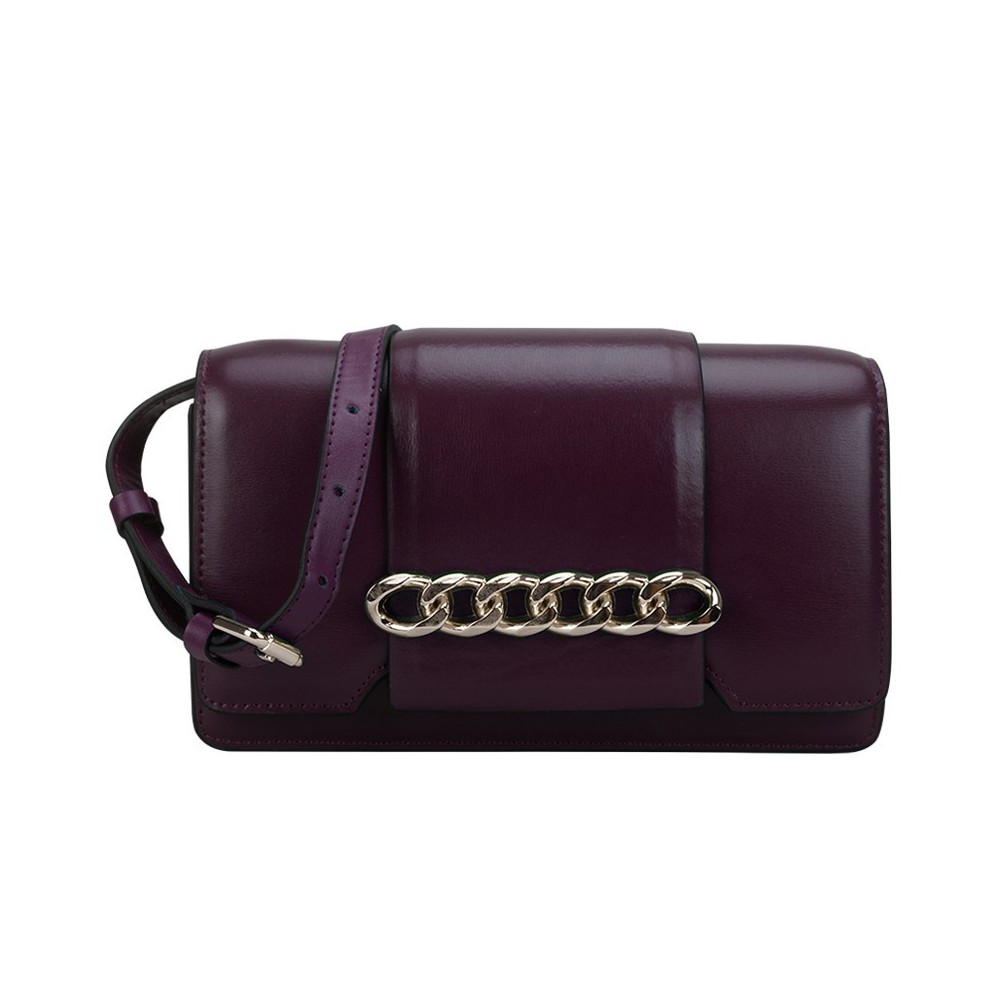 Sac à main porté épaule en cuir  Violet 76419