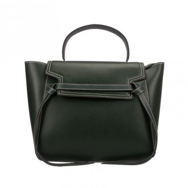 Eldora Genuine Leather Top Handle Bag Green 76420