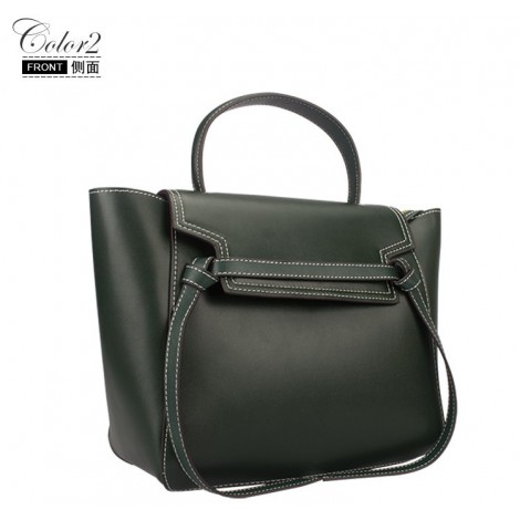 Eldora Genuine Leather Top Handle Bag Green 76420
