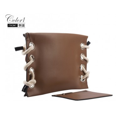 Eldora Genuine Leather Clutch Bag Brown 76422